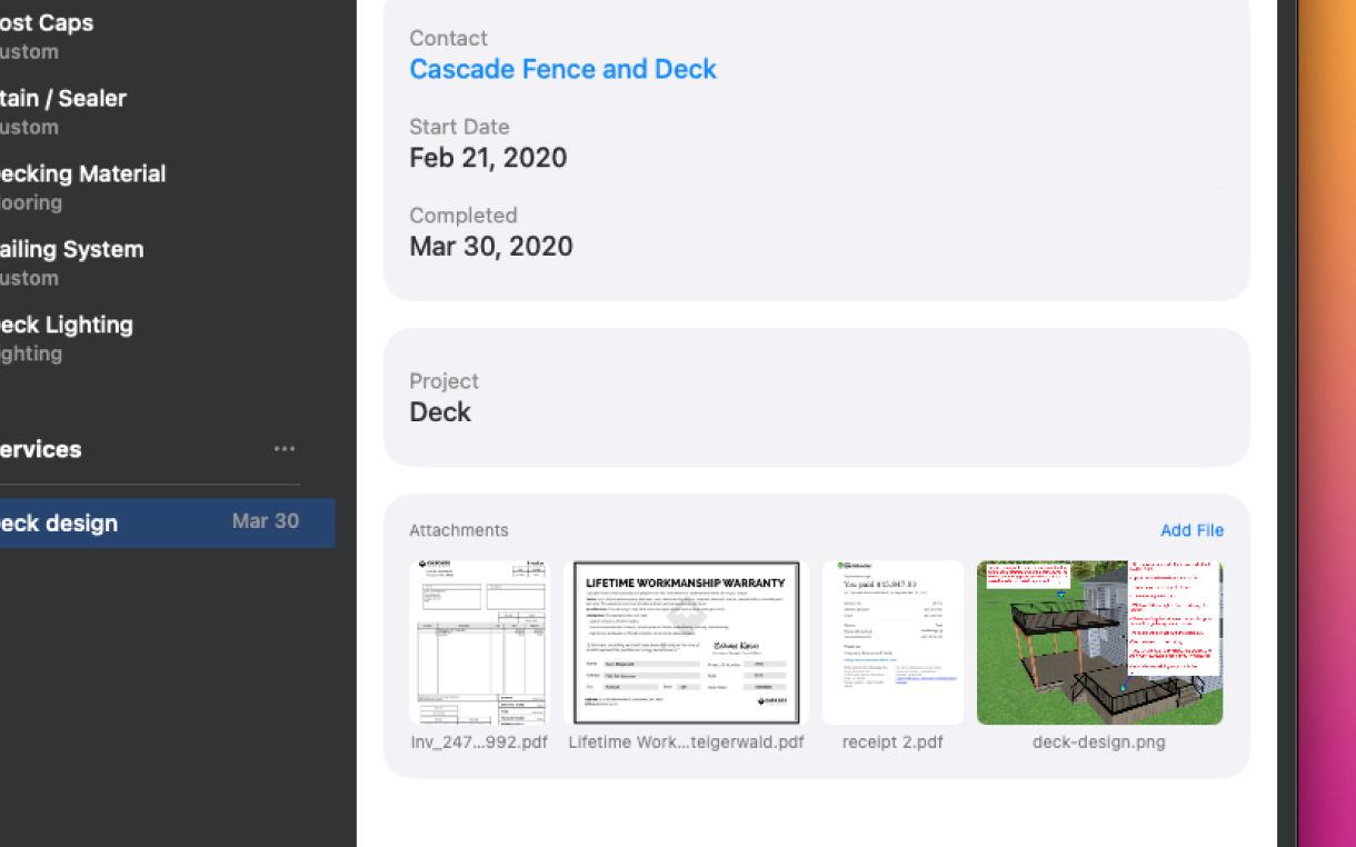 Attachment thumbnails and document previews